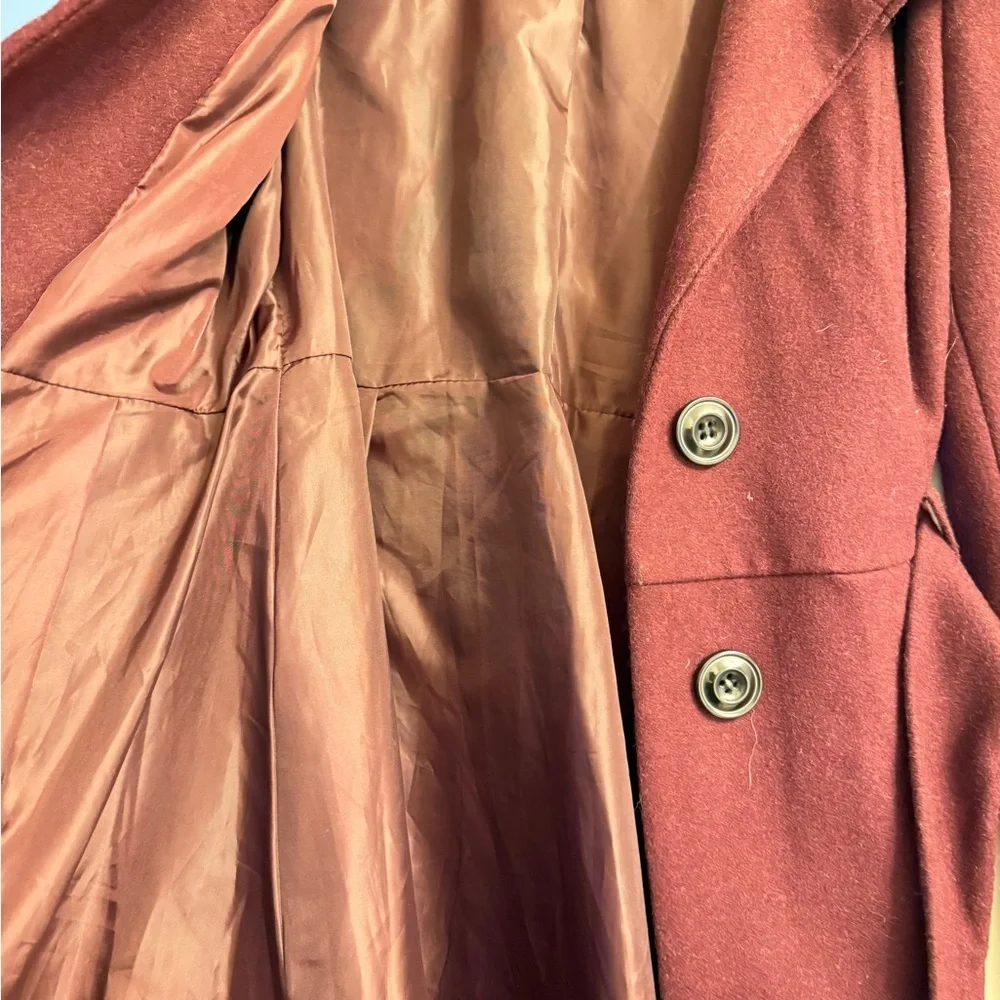 New York & Company Deep Burgundy Trench Coat - Picture 4 of 8